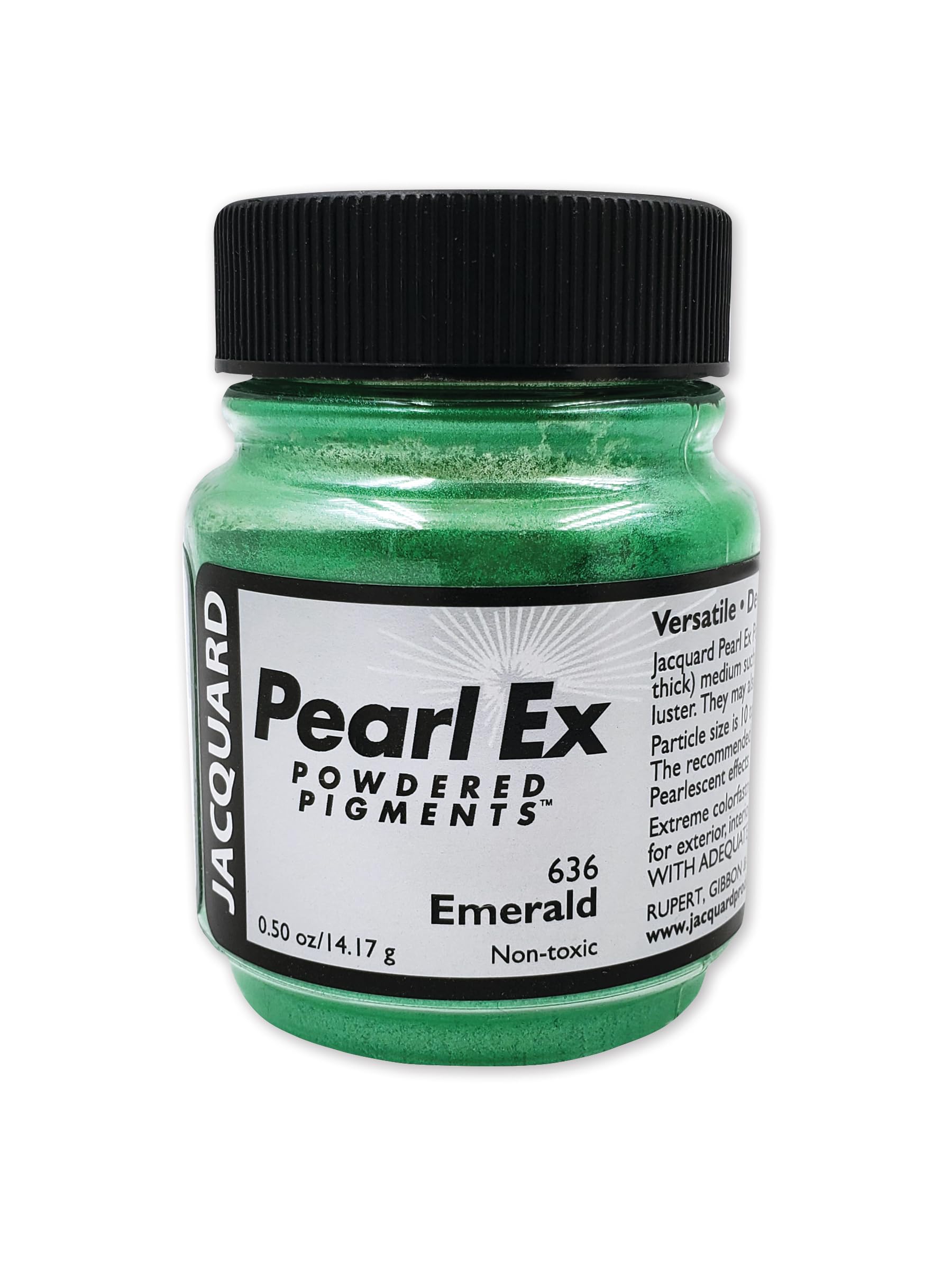 Pearl-Ex Pigment by Jacquard, Creates Metallic or Pearlescent Effect, .5 Ounce Jar, Emerald