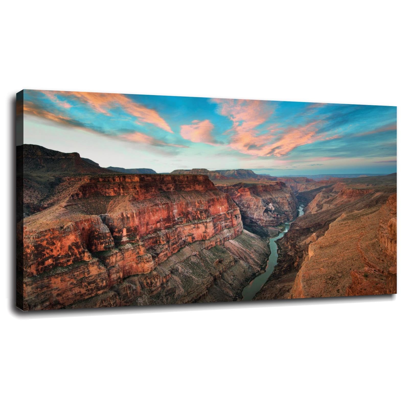 heoc Canvas Wall Art Arizona Grand Canyon Posters Pictures Wall Decor Nature Landscape Canvas Prints、For Living Room、Bedroom、Office With Framed 20"x12