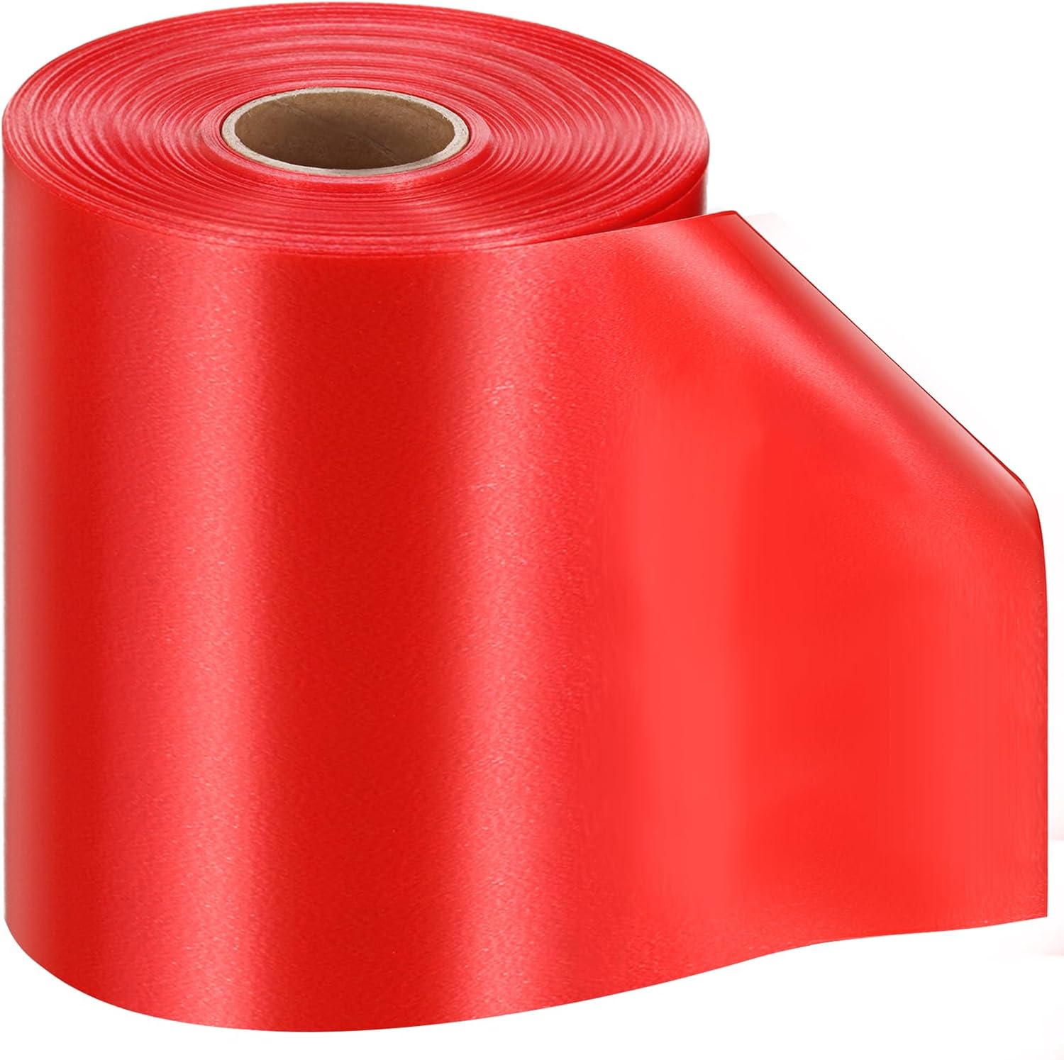 Syhood Outdoor Leaf Ribbon Floral Satin Ribbon for Crafts Aspidistra Waterproof Holiday Outdoor Decoration(8 Inch X 108 Yards,Red) Red 8 Inch x 108 Yards