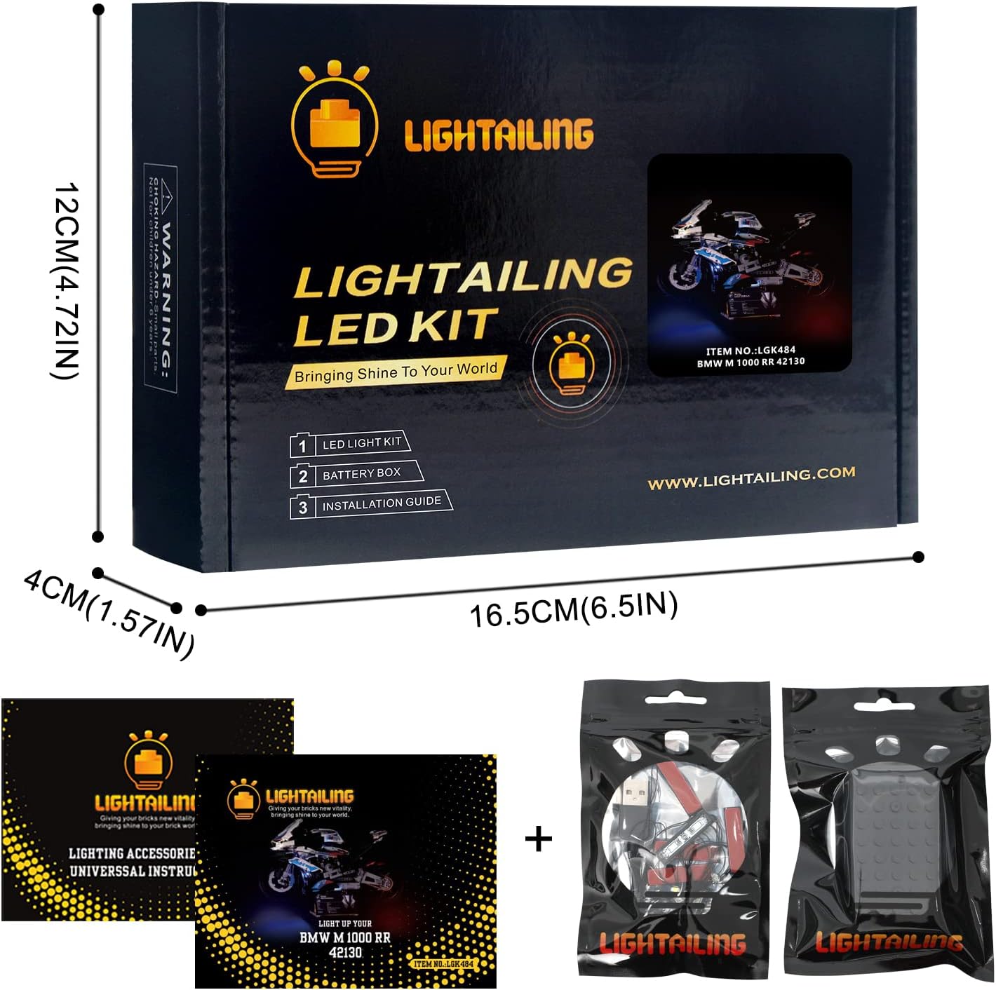 Lightailing Led Light for Lego 42130 Technic M 1000 RR Building Blocks Model - NOT Included The Model Set