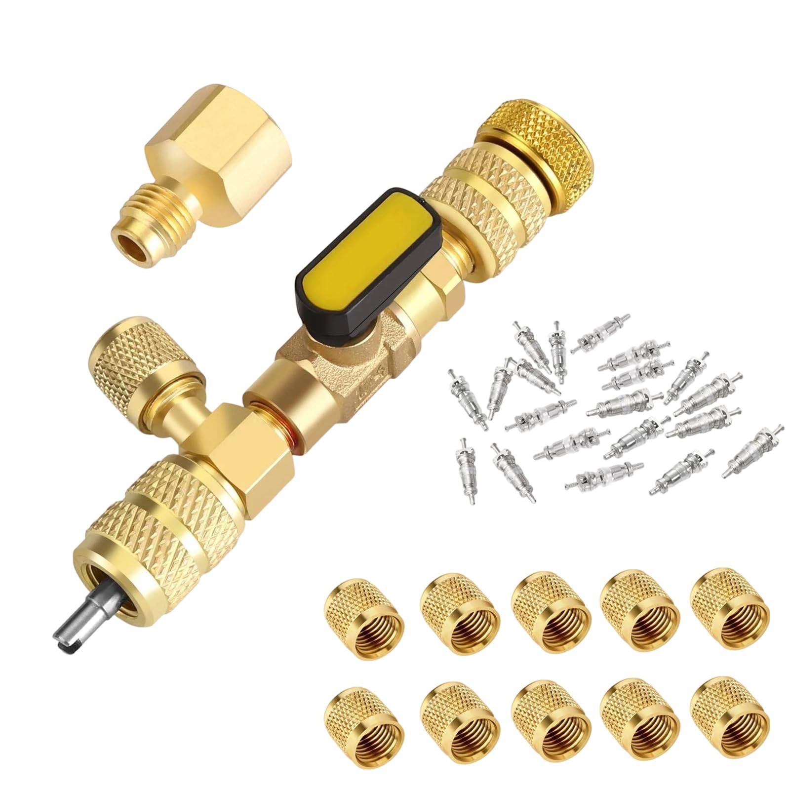 Adapter Remover Installation Tool for R410A R22 R404A R407C R134A 1/4 5/16 Port HVAC Car Disassembly Tool HVAC Adapter Installation