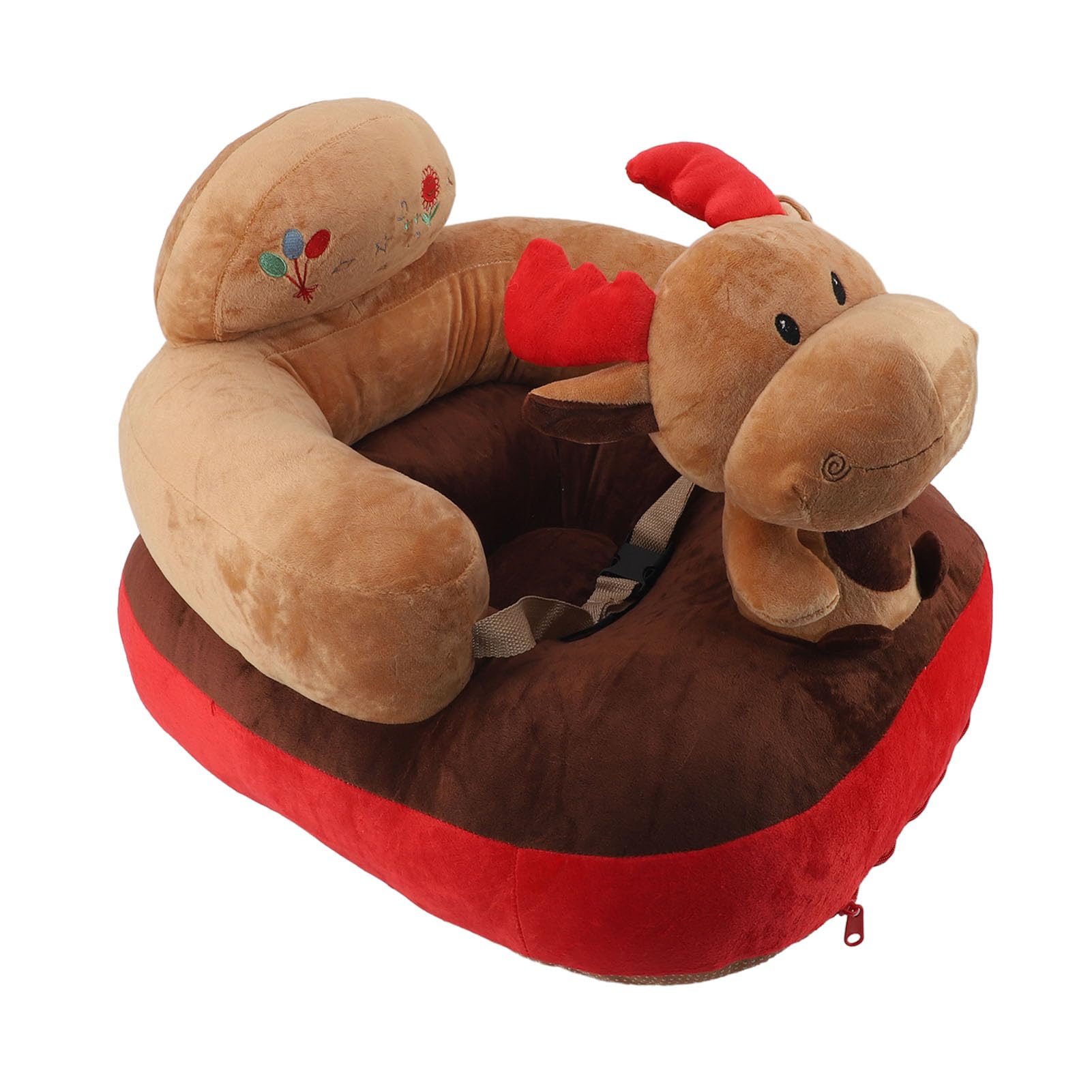 Sofá para bebé, Silla con Soporte para el Suelo, Asiento de Felpa, Lindo Animal de Dibujos Animados, ángulo Ajustable, Silla para Aprender a Sentarse con Cable USB para niños (Tipo 3)