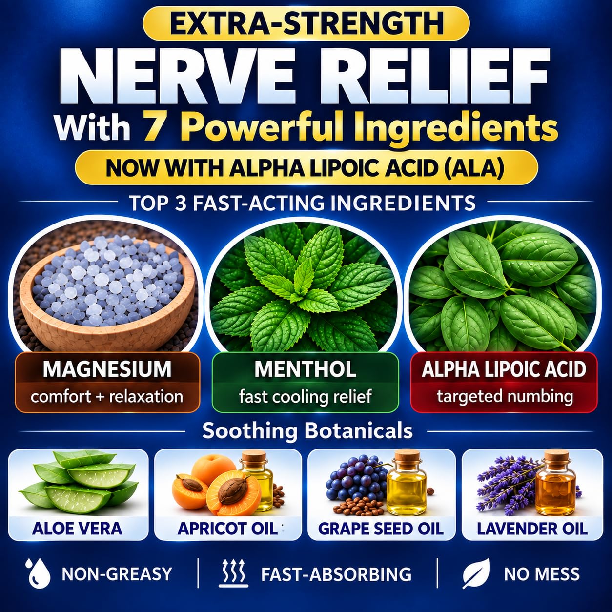 Neuropathy Cream – XL 8 oz – Maximum Strength Nerve Relief Cream for Feet Hands Legs Toes – Menthol 3.7% + Magnesium Chloride 2.0% – Fast-Acting Soothing Relief – Super Value 8 oz — Amazon image 5