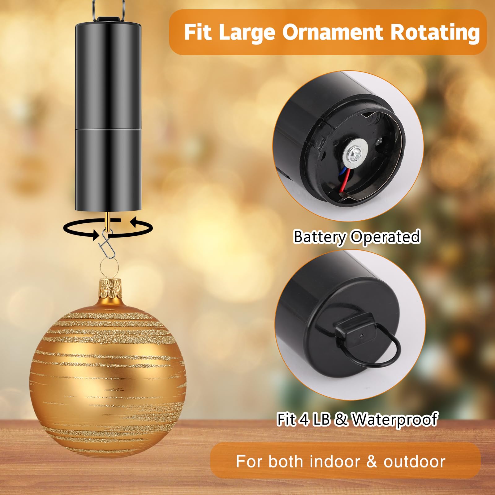 Spinning Tree Using Battery Disco Ball Rotator Battery Operated Ornament Spinner Motor – For ...