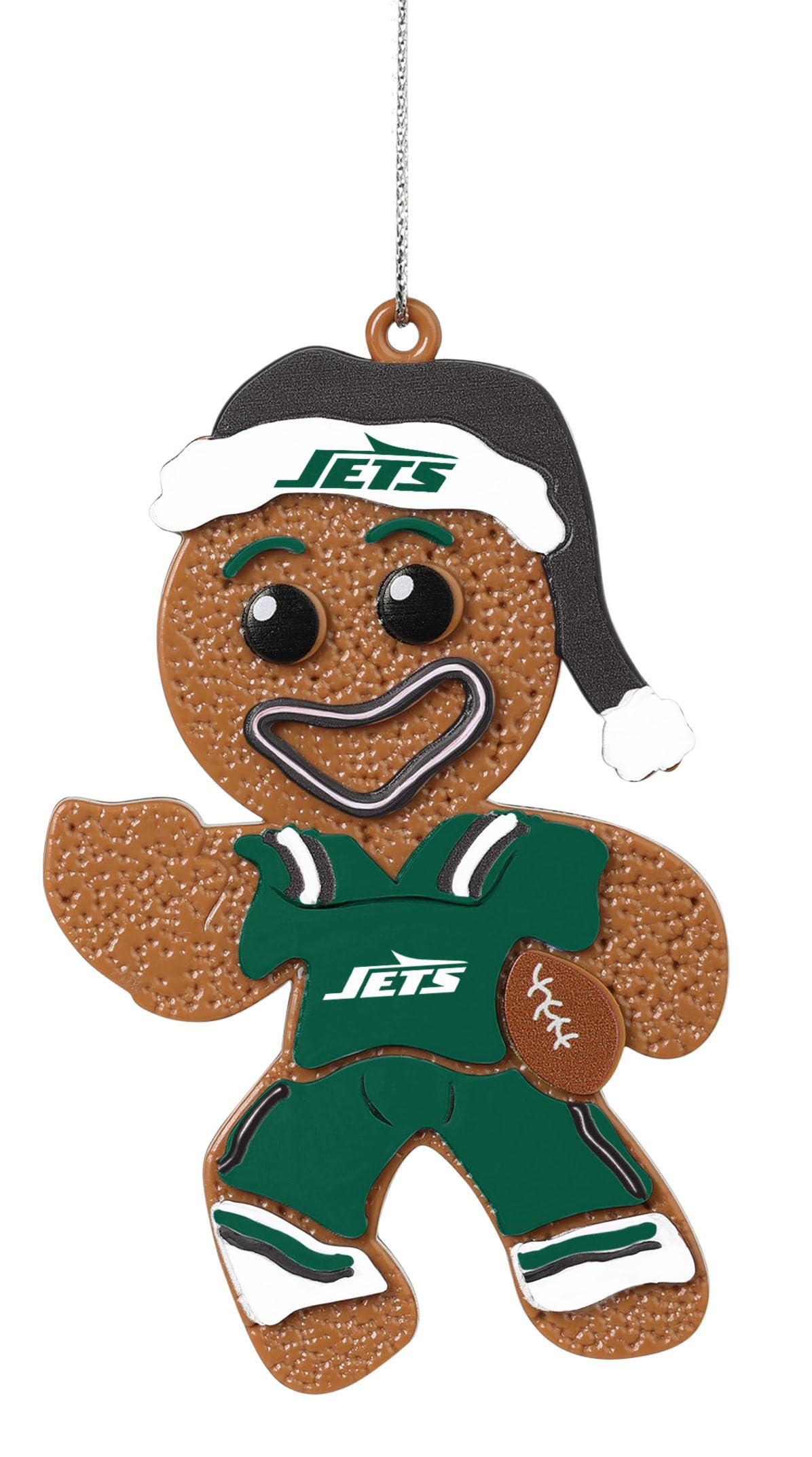 Foco Multi Color New York Jets Nfl Gingerbread Man Holiday Ornament