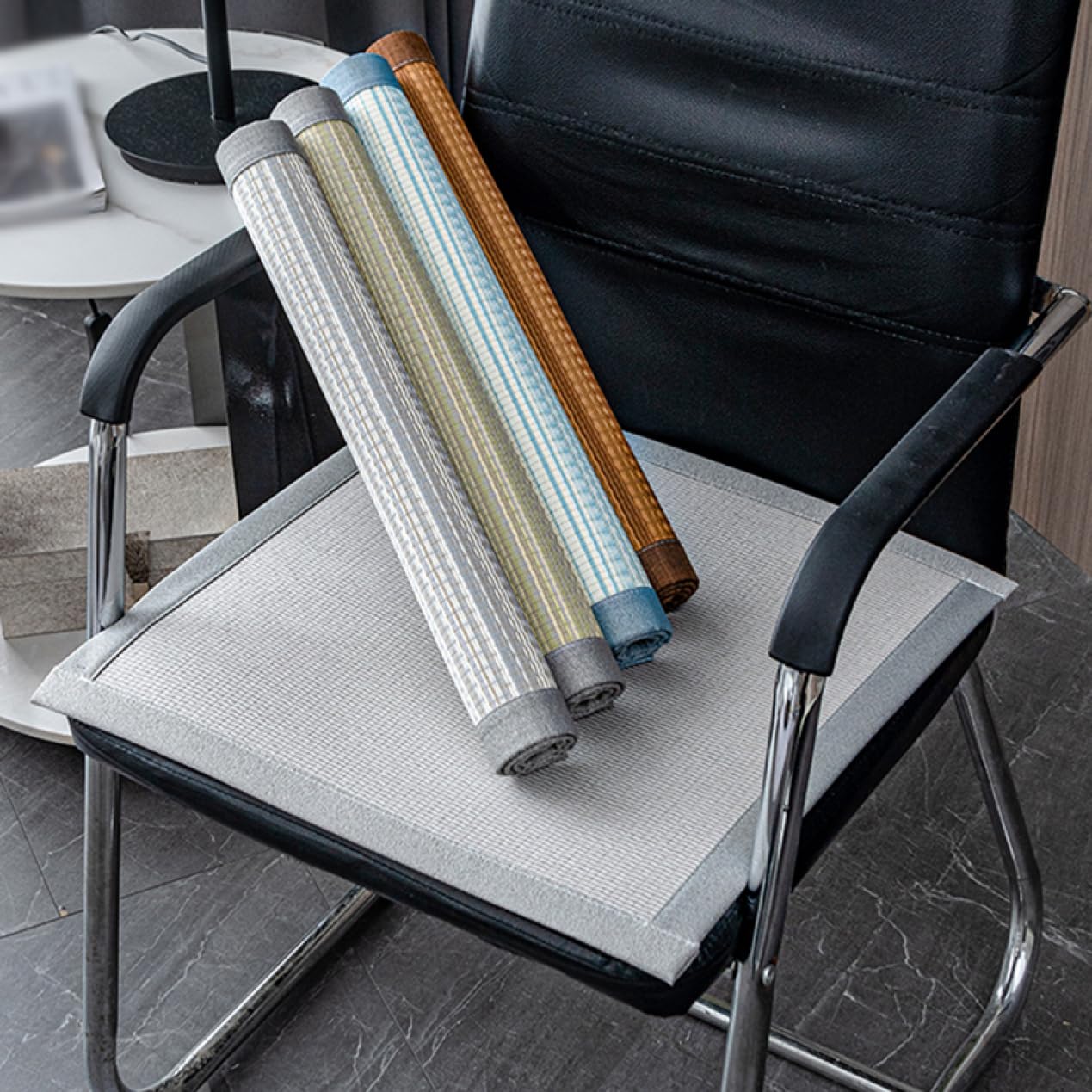 Amazon.co.jp: [ムリョ] 座布団 椅子用 マット カラー6 い草 涼しい 夏