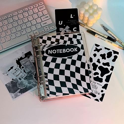 Miniatura 7 de MultiBey Carpeta de acrílico transparente A5 agenda resistente con 6 anillos 7 x 9 pulgadas carpeta recargable para diario de presupuesto álbum de