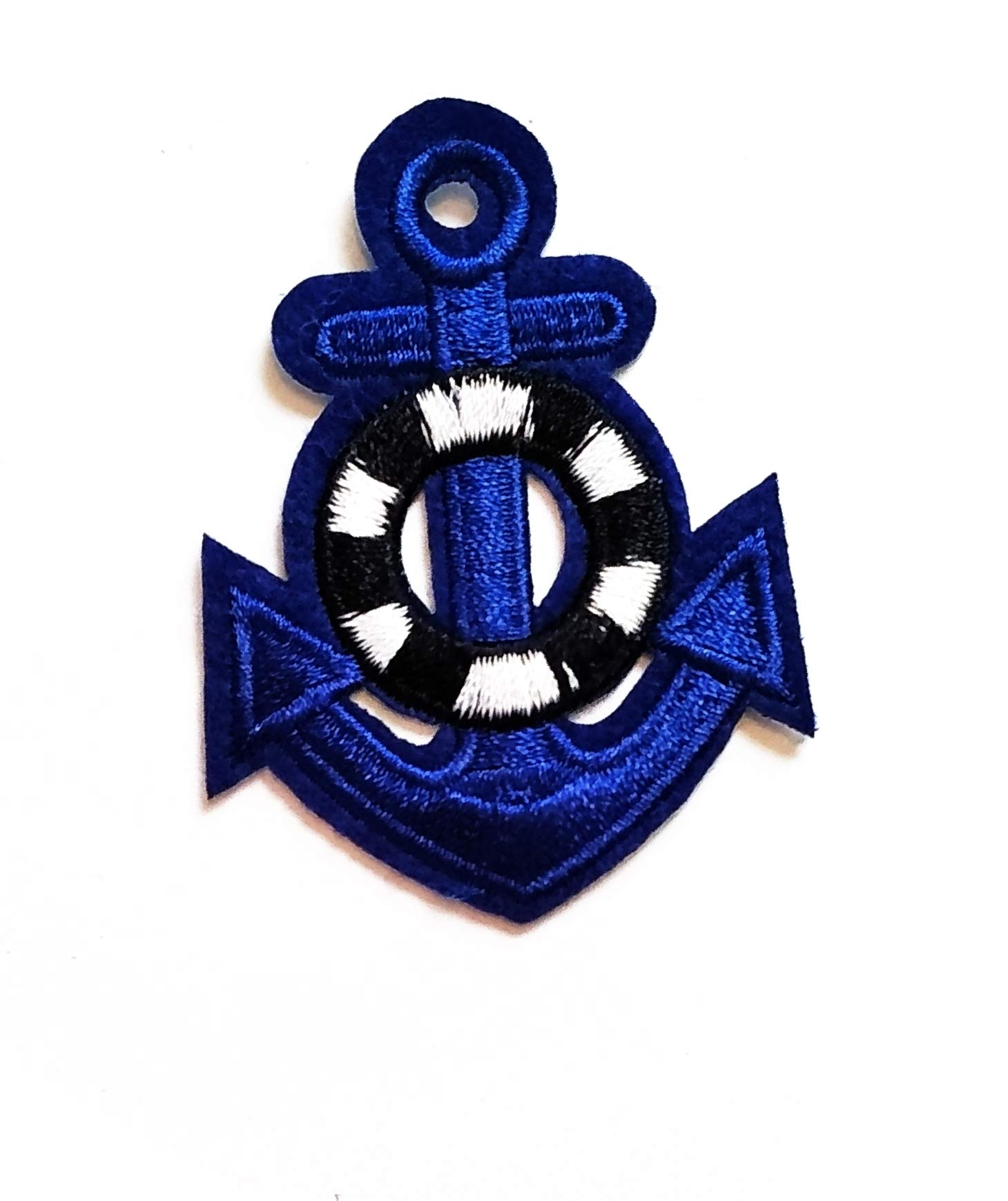 Nipitshop Patches Blue Boat Anchor Rudder Cartoon Kids Patch Embroidered Iron On Patch for Clothes Backpacks T-Shirt Jeans Skirt Vests Scarf Hat Bag