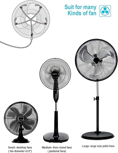 Miniatura 6 de Tesmotor Kit de nebulización de ventilador, rociadores para ventiladores de nebulización de refrigeración para exteriores, línea de nebulización de