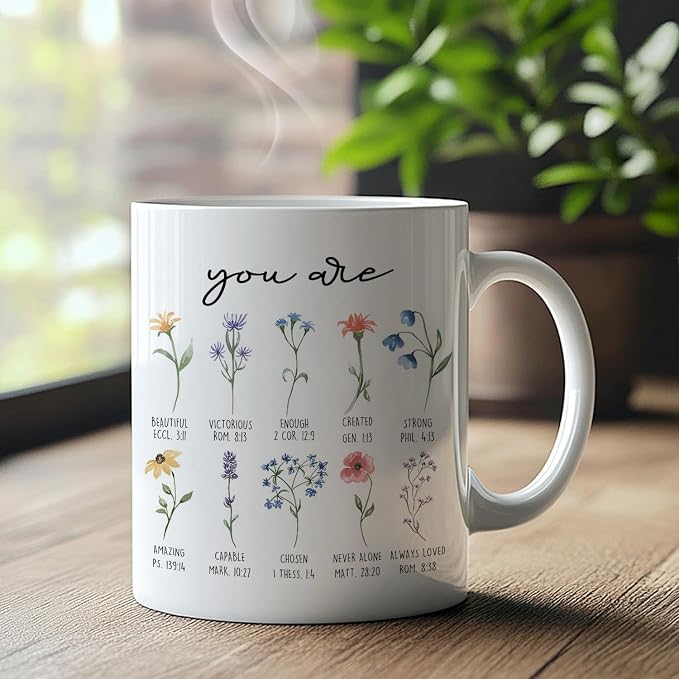 Taza Cristiana de Cerámica 11 oz con Versículo Bíblico miniatura 2