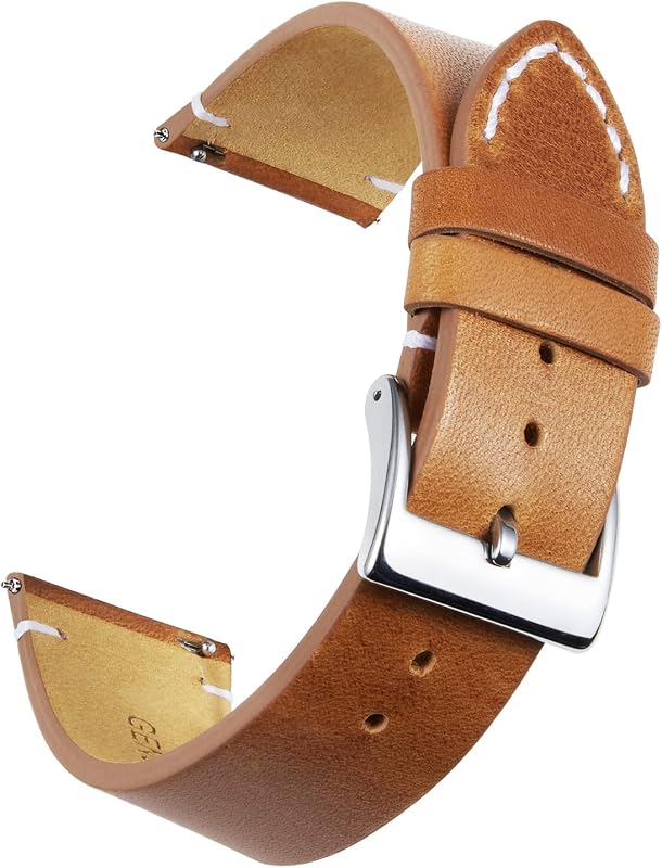 Leather Watch Band Replacement Quick Release Genuine Leather Watch Straps 12mm 14mm 16mm 18mm 20mm 22mm or 24mm for Men and Women Black/Brown/Light Brown/Orange