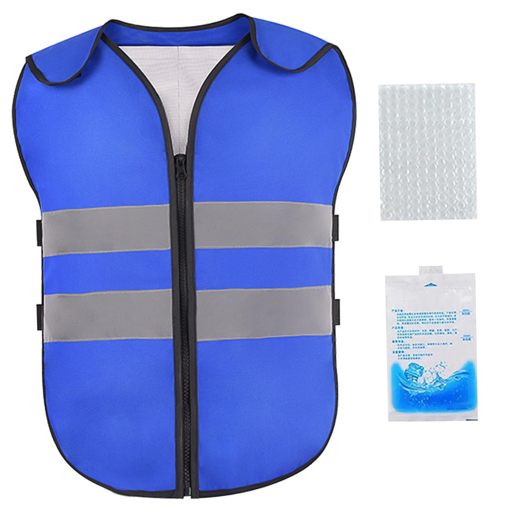 Bonalake Men's Blue Cooling Vest, Adjustable & Reflective Ice Vest With 20 Ice Packs For Hot Weather, Work Vests For Wo To Keep Cool In The Heat Cool Cooling