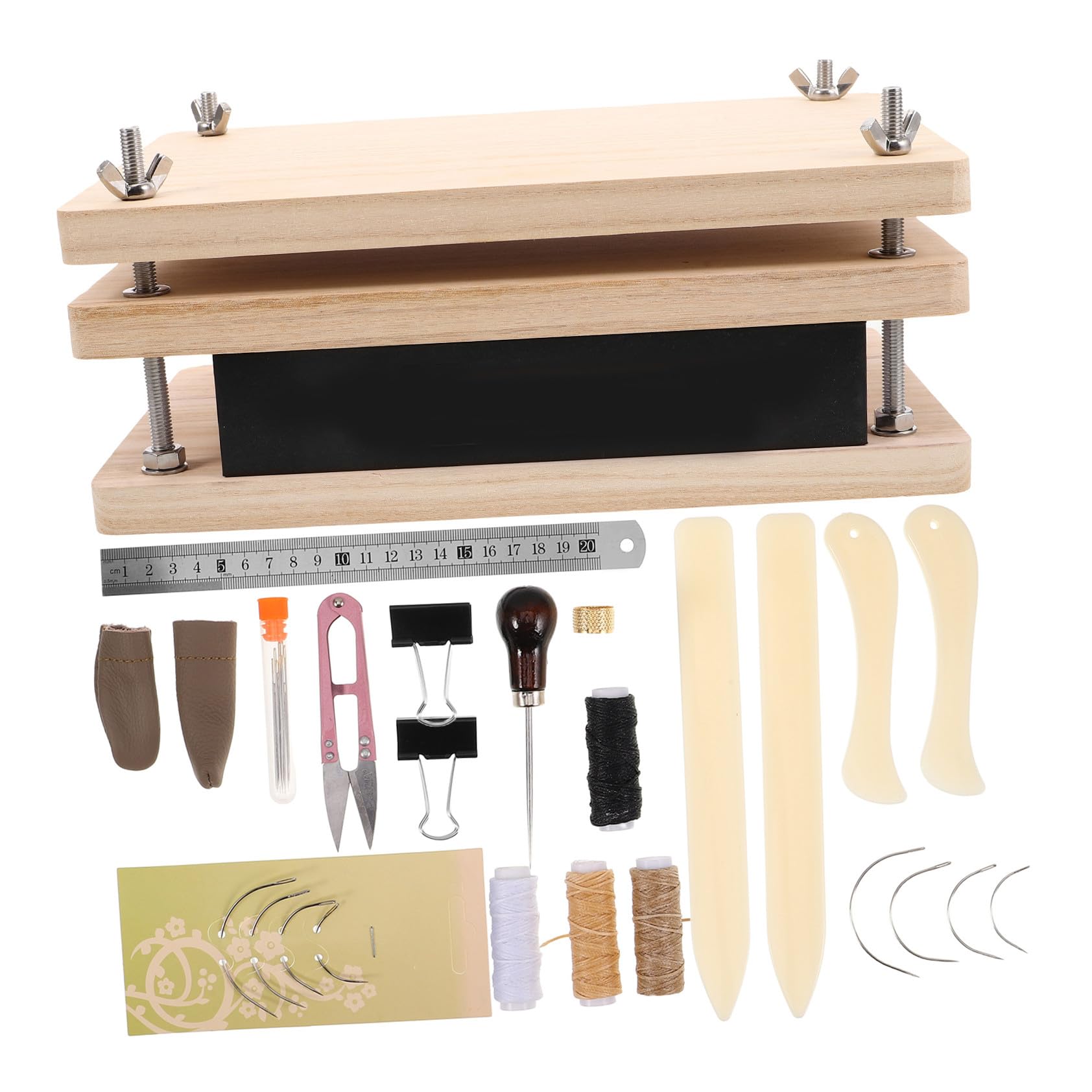 Kit per Rilegatura Libri in Legno e Metallo, Portatile