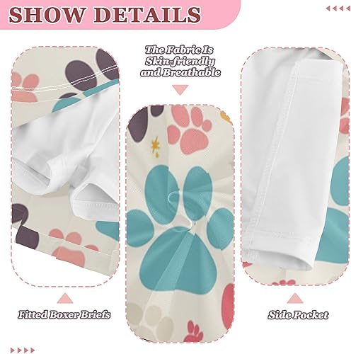 JUNZAN Cartoon Cute Dog Cat Paw Girls Tennis Skirt with Shorts Flowy Cheerleading Skirts 3-4T(7-8 Years)