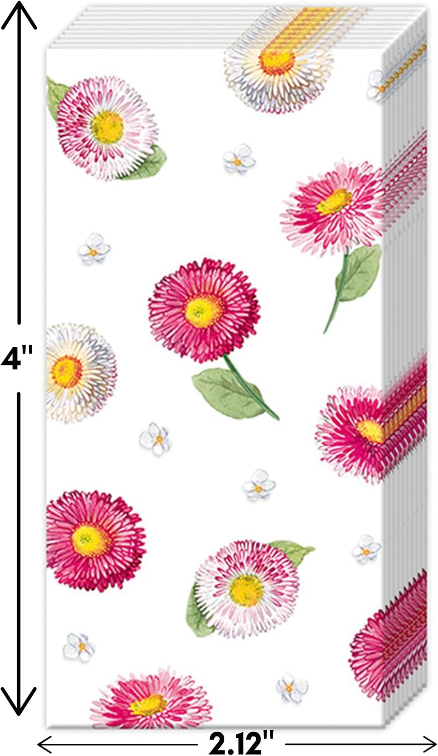 IHR Pocket Tissues - 6 Pack Decorative Travel Size (Pink Daisies) image 3