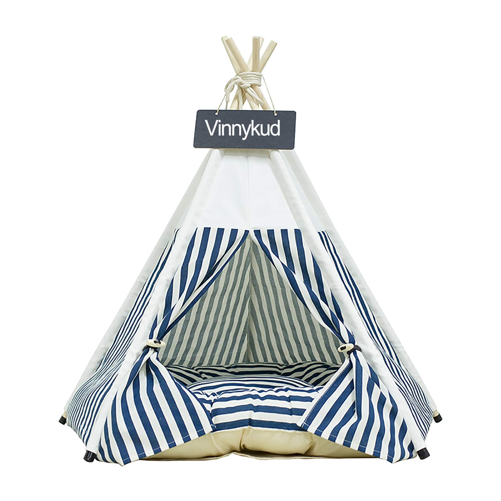 Vinnykud Tienda para Mascotas con Cama,Casa de Lona para Perros y Gatos Casas con Cojín Extraíble y Lavable para Mascotas con Cojín de