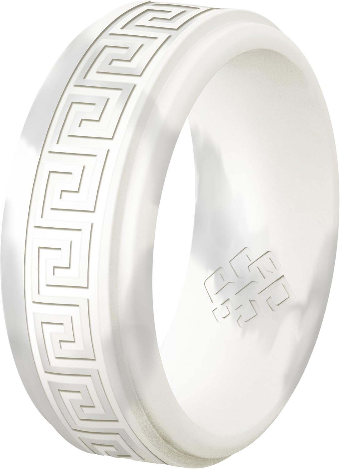 Knot Theory Greek Silicone Ring for Men - Breathable Comfort Fit 8mm Bandwidth