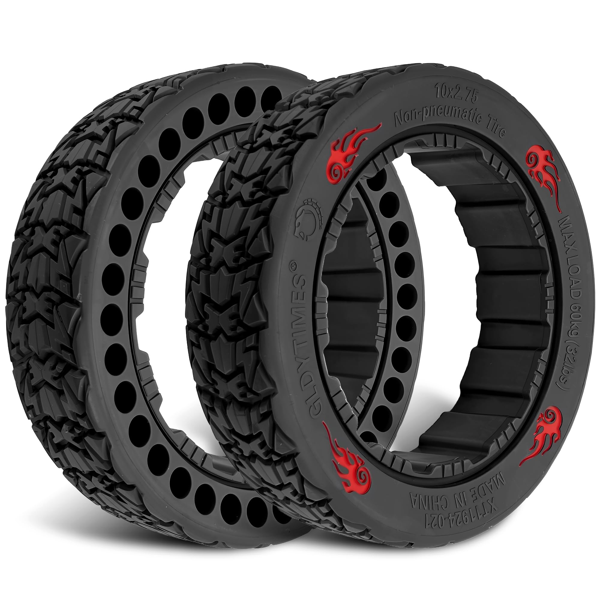 Felixstory 10x2.75 Off Road Gokart Tire, Drift Rear Tire Fit for Ninebot by Segway Gokart Pro/Pro 2 Gokart Series, Ninebot S Max Self-balancing Scooter, Go Kart Kit Refit Parts, Wear Resistance,2pcs