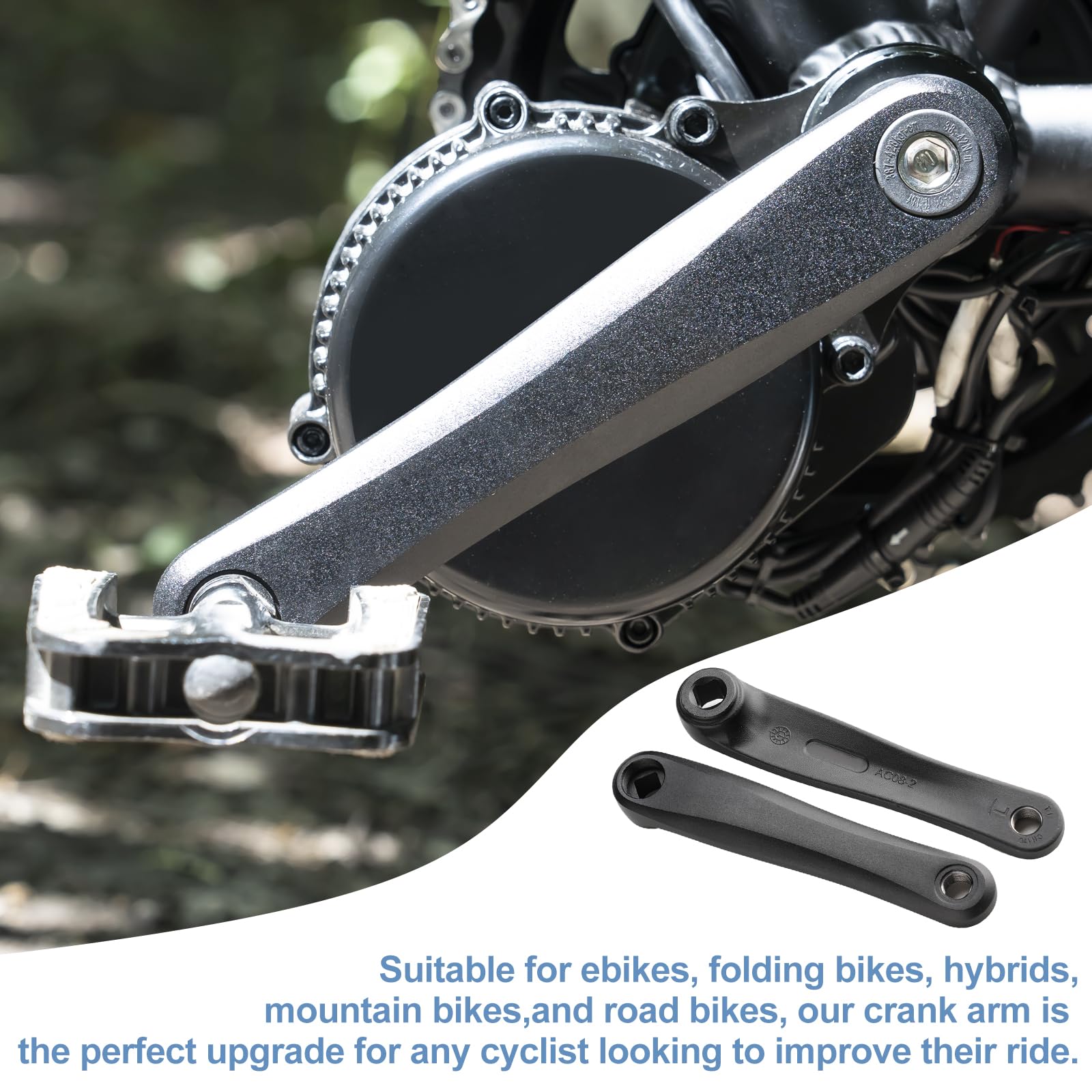 1 Paar Fahrrad Kurbelarm 170mm, Aluminiumlegierung kurbel Mittelmotor Kurbeln für Bafang BBS Mittelmotor