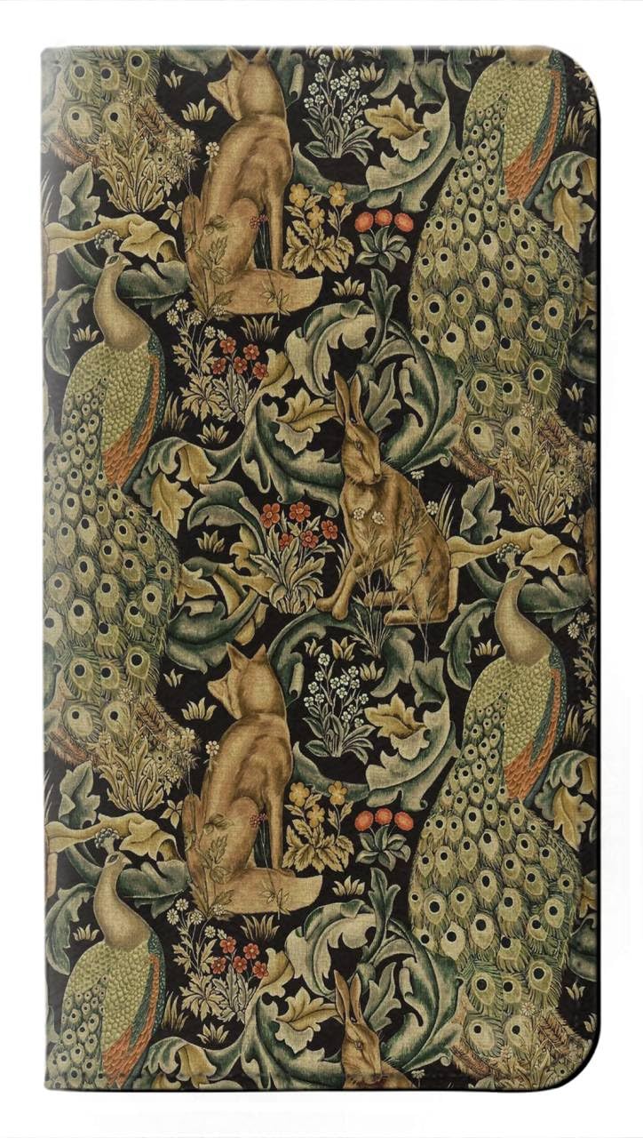 Étui pour iPhone 15 cuir William Morris Forest contre les rayures d'écran - 5