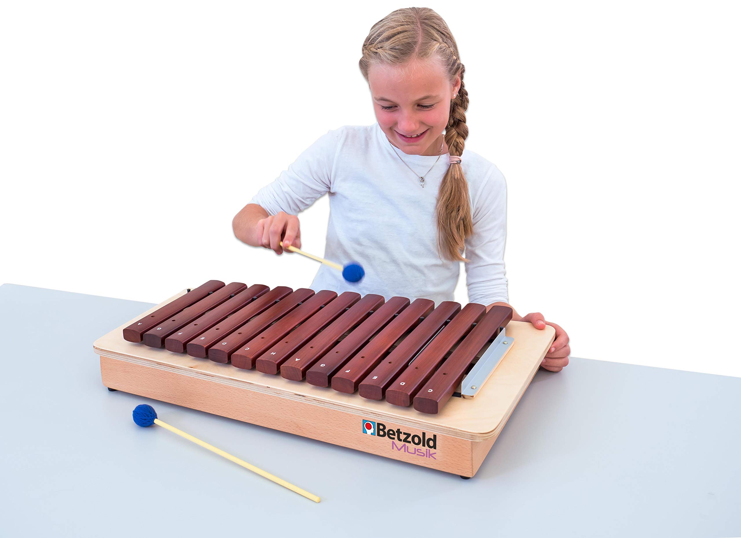Betzold Musik - Holz-Xylophon für Kinder, Alt-Xylofon diatonisch 16 Klangstäbe