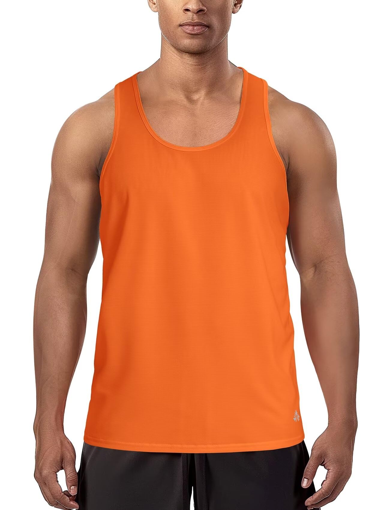 Zengjo Mens Running Tank Top(Orange,M)