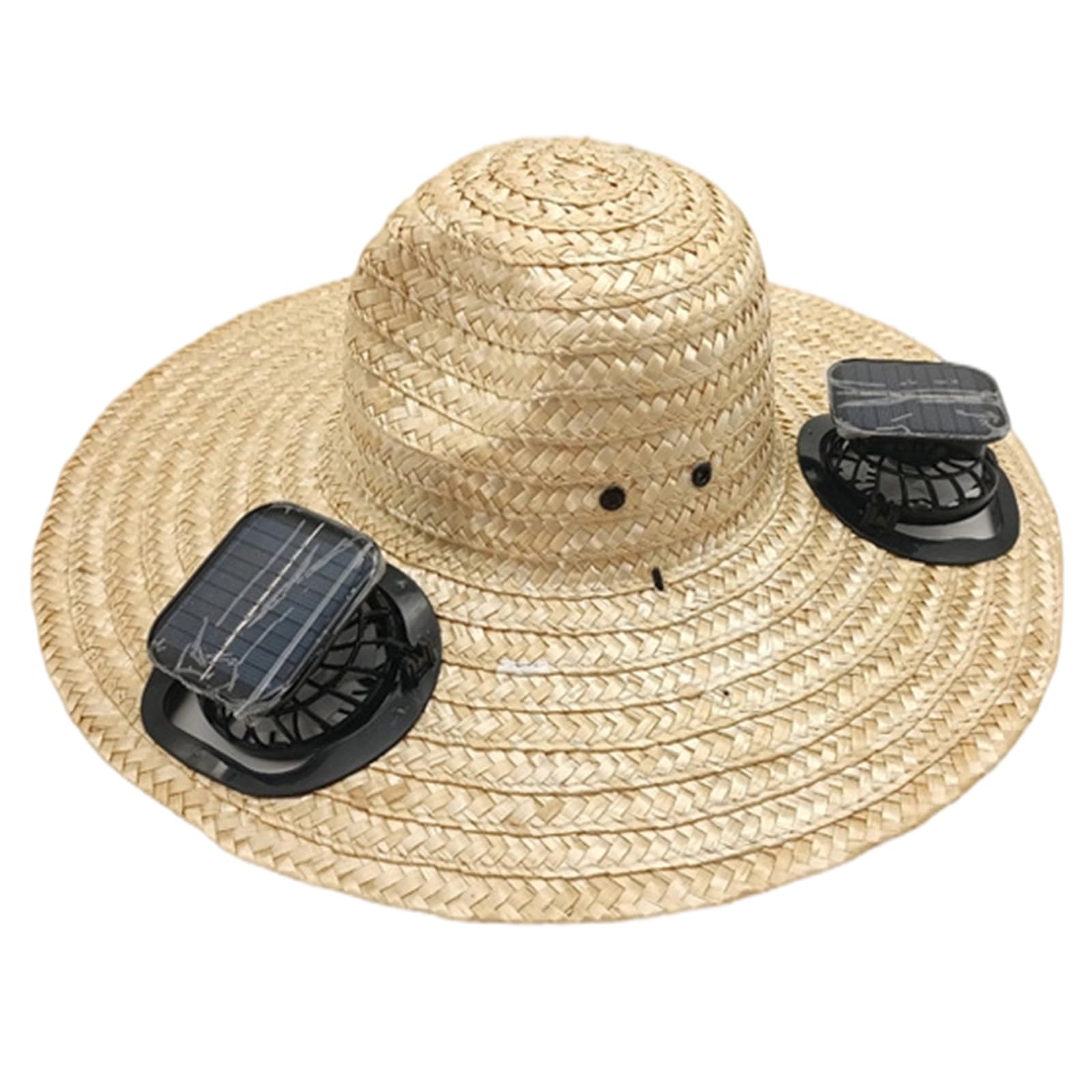 Chapeau de paille de refroidissement à énergie solaire élégant avec ajustement confortable et fonction de couverture solaire pour temps chaud