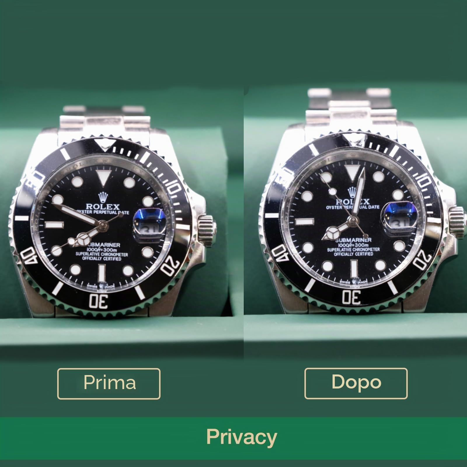 2Pack Pellicola Protettiva per Rolex Submariner 41mm (Nessuna Data) Ref. 124060. | Pelle trasparente, copertura completa, adesivo per la protezione dello schermo dell'orologio