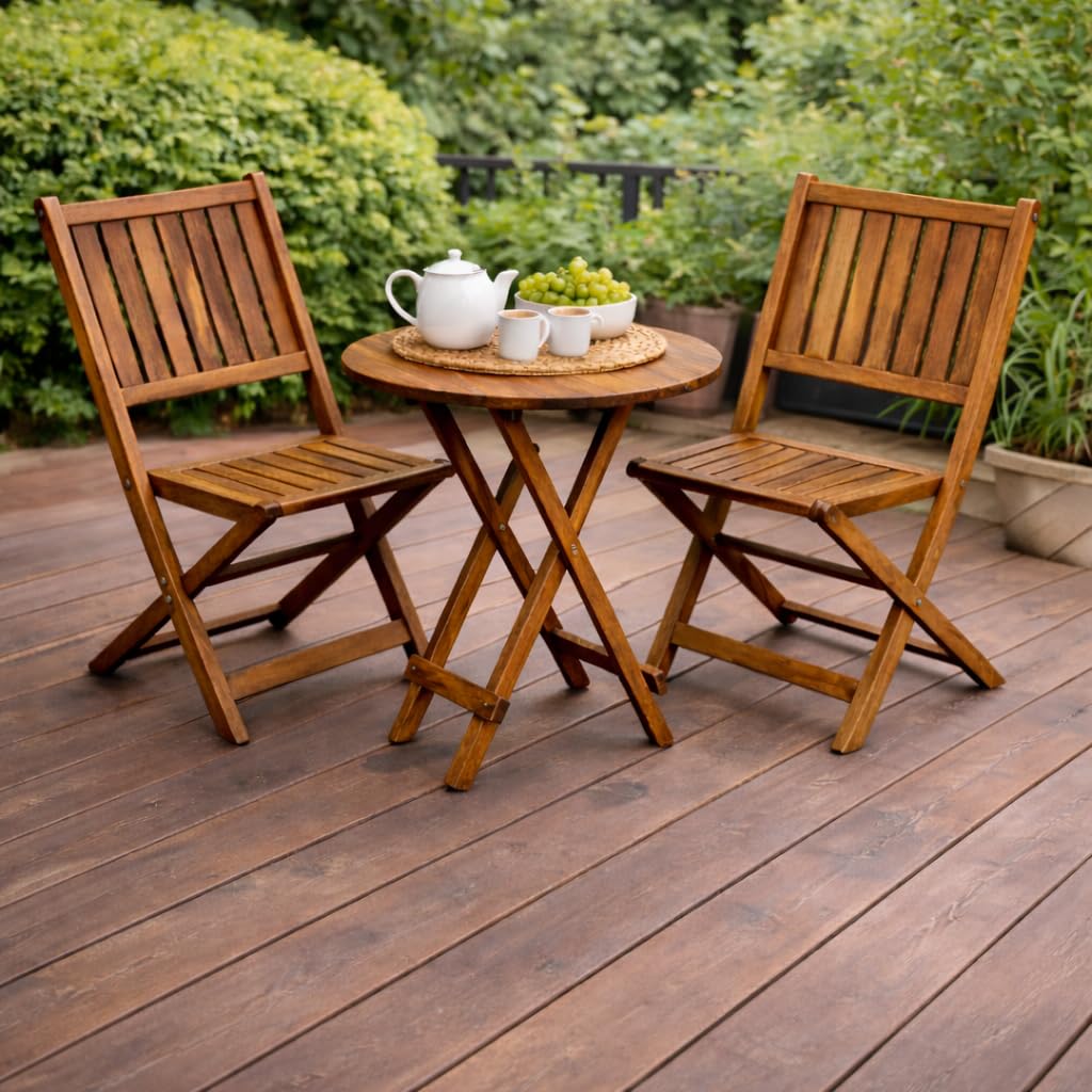 3-Piece Folding Wooden Bistro Set – Portable Outdoor Patio Table and Chair – Solid Wood Garden Furniture for Balcony, Terrace & Small Spaces-image-32