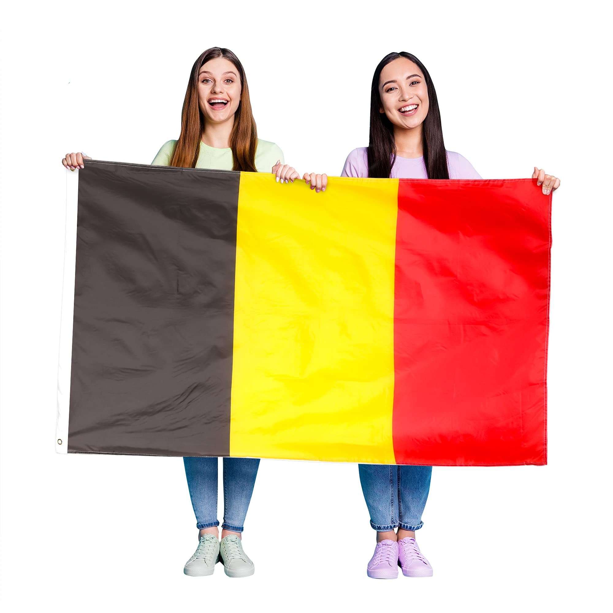 Drapeaux de la Belgique 152 x 91 cm grand format pour supporter de rugby et fêtes