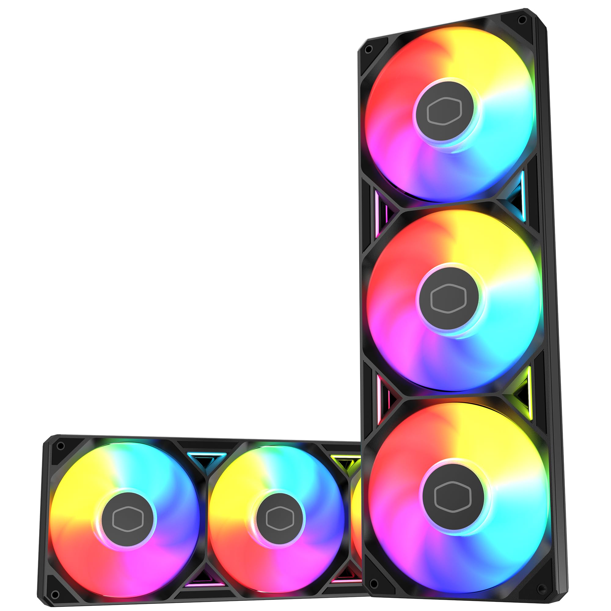 Cooler Master SickleFlow Edge 360 ​​ARGB - Monoframe Tripla Ventola 360mm (PWM), Flusso Aria Elevato (190 CFM) e Pressione Statica (3,54 mmH2O), ARGB Seconda Generazione, Installazione Semplice - Nero