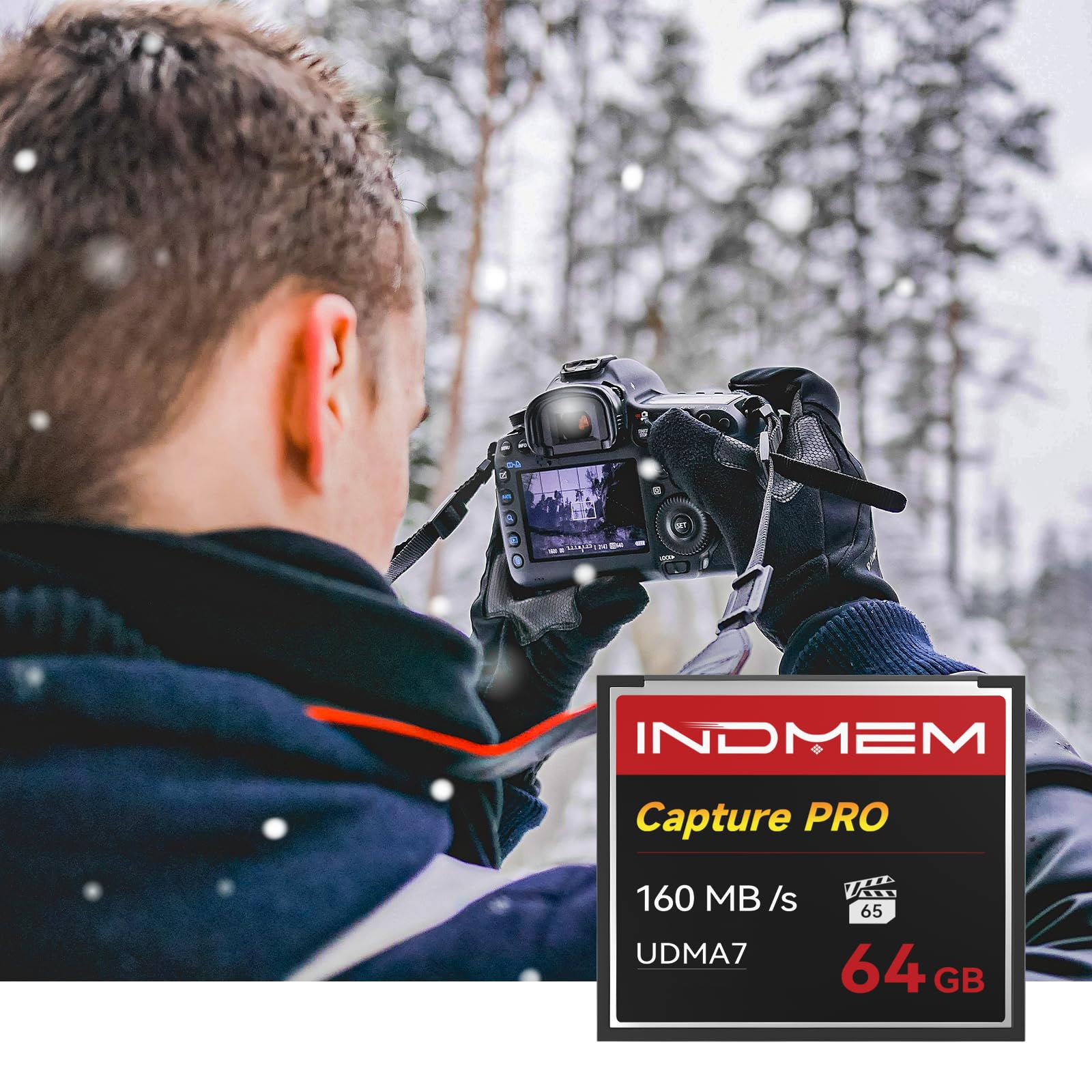 Scheda di memoria CF da 64 GB, ad alta velocità, progettata per fotografi e videografi, supporta riprese continue ad alta velocità o registrazione video 4K