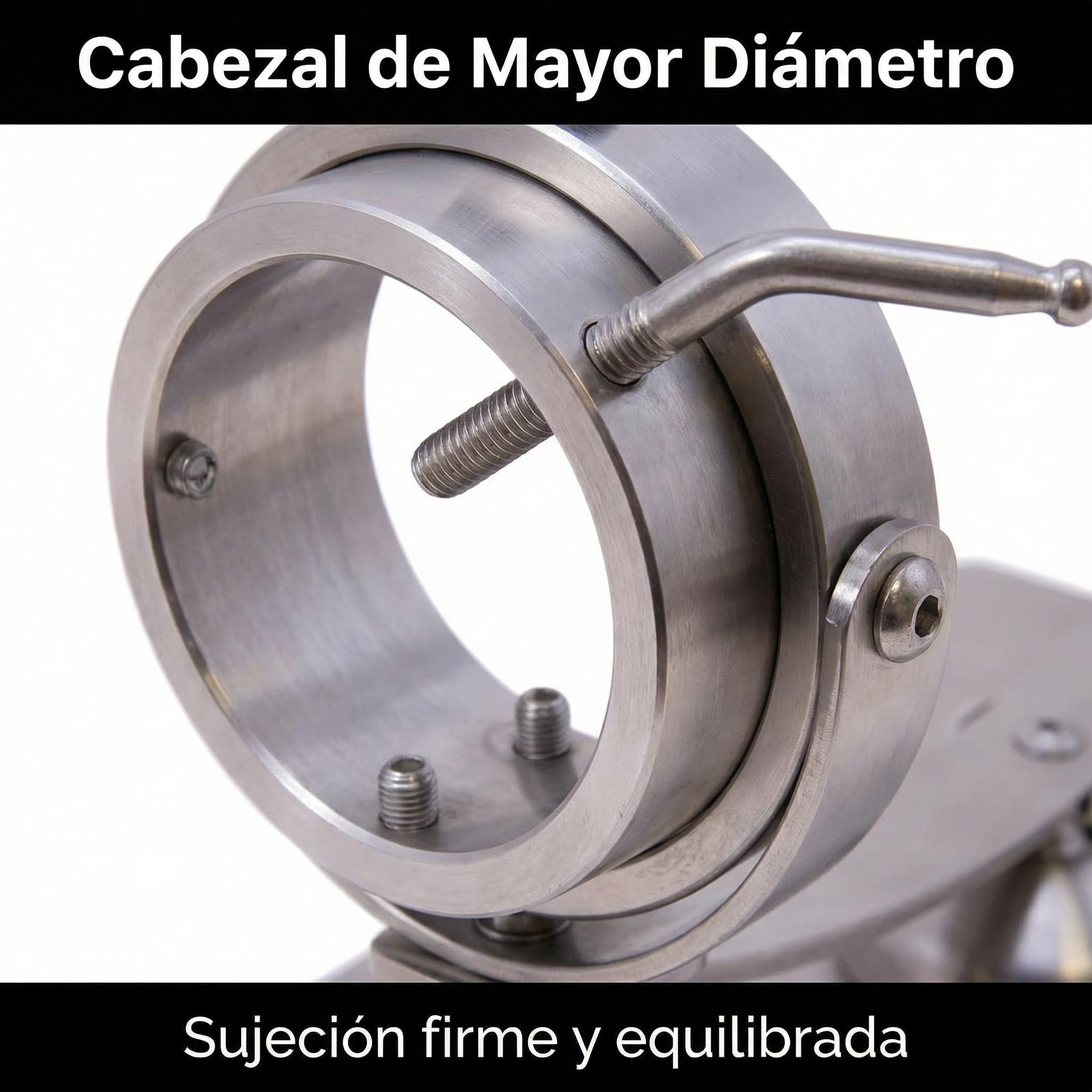 Jamonero Profesional Giratorio 360° Flores Cortés Don Benito – Base Fibra Negra 25mm, Acero Inoxidable, Fabricado en España, Estable y Preciso