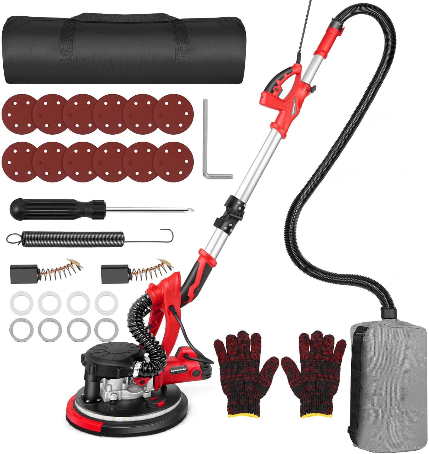 Drywall Sander with 5 Variable Speeds and DoubleDeck LED，750W High