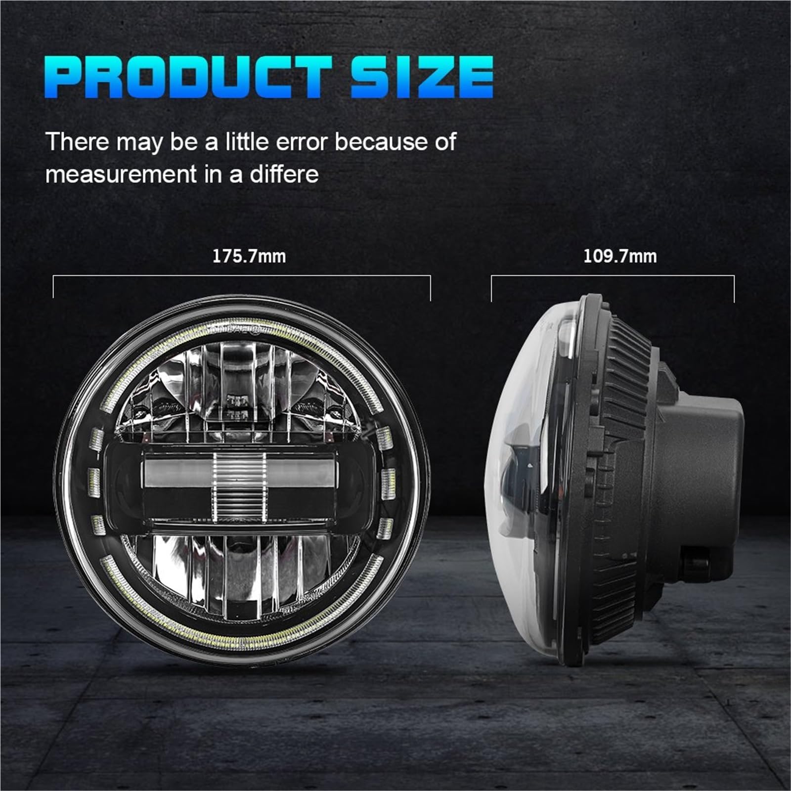 Faro Moto Per FLSTFBS Per FLD Per FLHR LED Fendinebbia | Faro rotondo a LED per moto da 7 pollici DRL H4 Faro per FLSTFBS Per FLD Per FLHR Per FLHTC Per FLHR Per FLHRSI