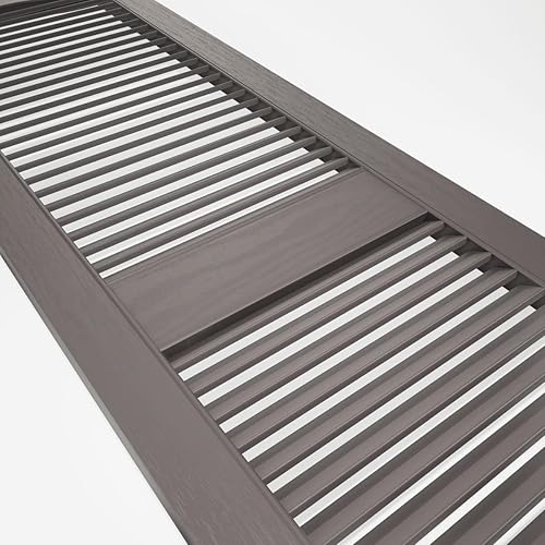 Miniatura 128 de Builders Edge 12 pulgadas de ancho x 48 pulgadas de alto, montante central superior de catedral estándar, persianas con listones abiertos, incluye