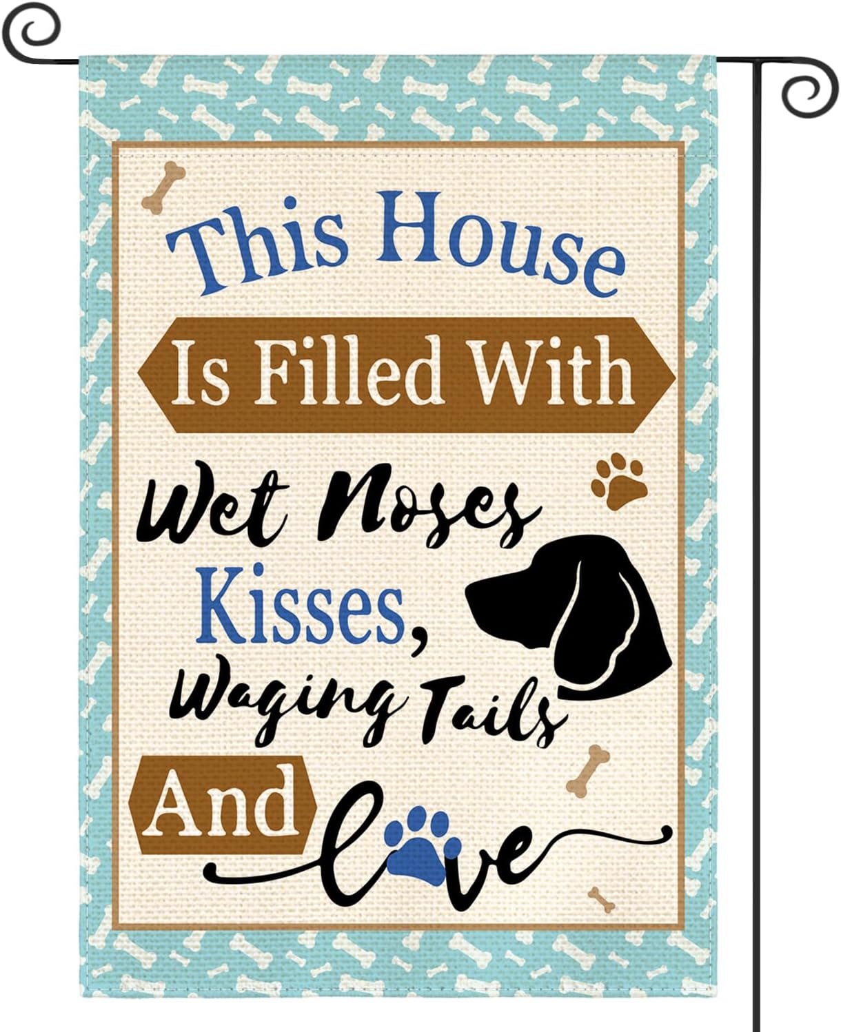 AVOIN colorlife Pet Dog Quote Saying Garden Flag 12x18 Inch Double Sided Outside, Warm Family Welcome Yard Outdoor Flag