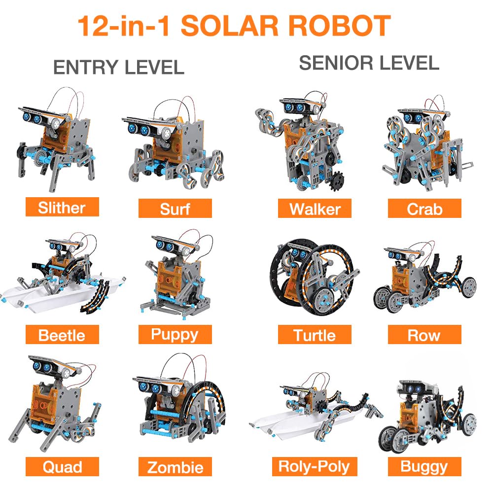 Dreamy Cubby STEM Robot Science Kit 12 w 1, zabawka solarna dla dzieci od 10 lat, 199 elementów, zabawka do budowania dla dzieci, prezent urodzinowy