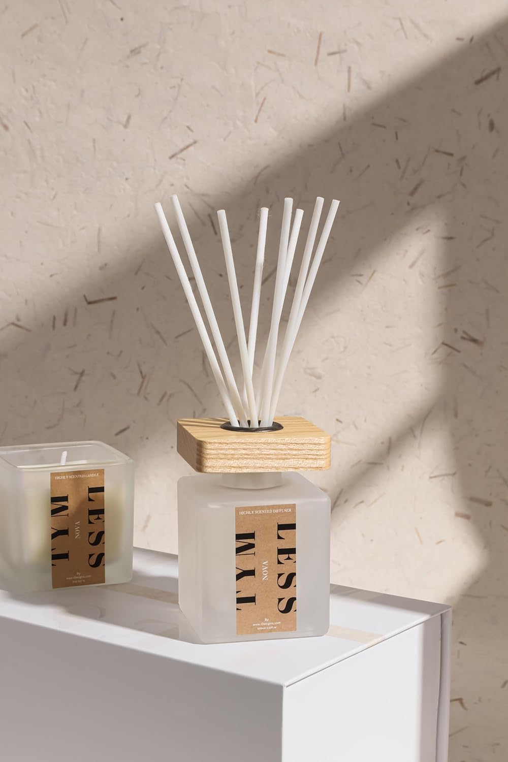 Candle and Reed Diffuser Gift Set | Aromatherapy Diffuser for Bedroom, Natural Scented Gift | Home Fragrance Gift Set | Candle Gift Set