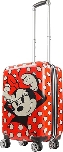 FUL Disney Minnie Mouse - Maleta de mano con ruedas de 21 pulgadas, diseño de lunares, color rojo (FCFL0156-603), Rojo -, Disney Minnie Mouse -