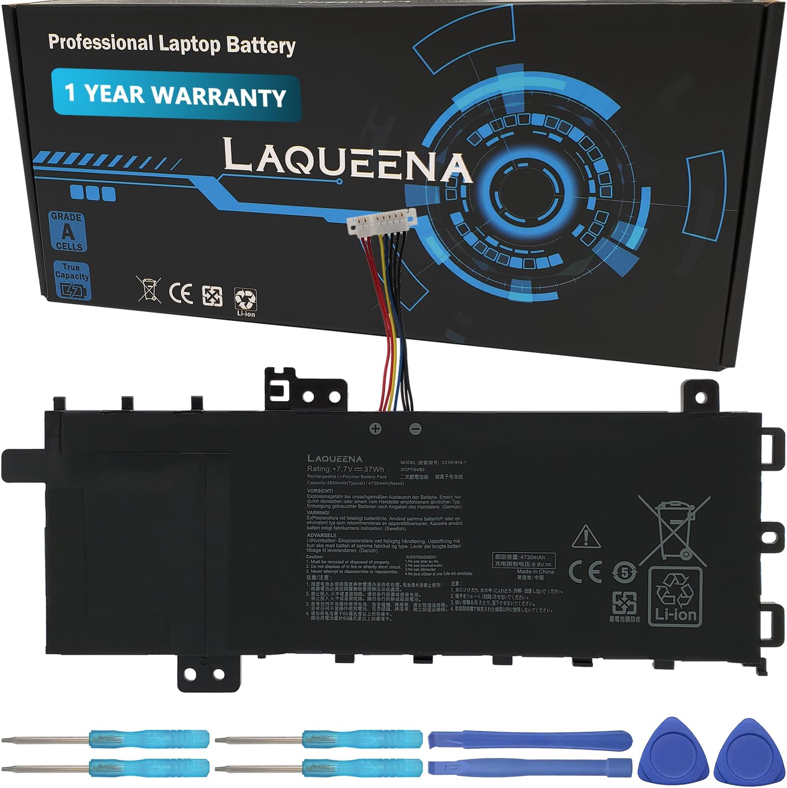 C21N1818-1 Laptop Battery Compatible with ASUS VivoBook 15 F512FA F512DA F512JA X512DA X512JA F512FB F512FJ F512FL F512UA X512FA X512FB X512FJ X512FL X512JF X512JP X512DK R564DA R564FA R564JA