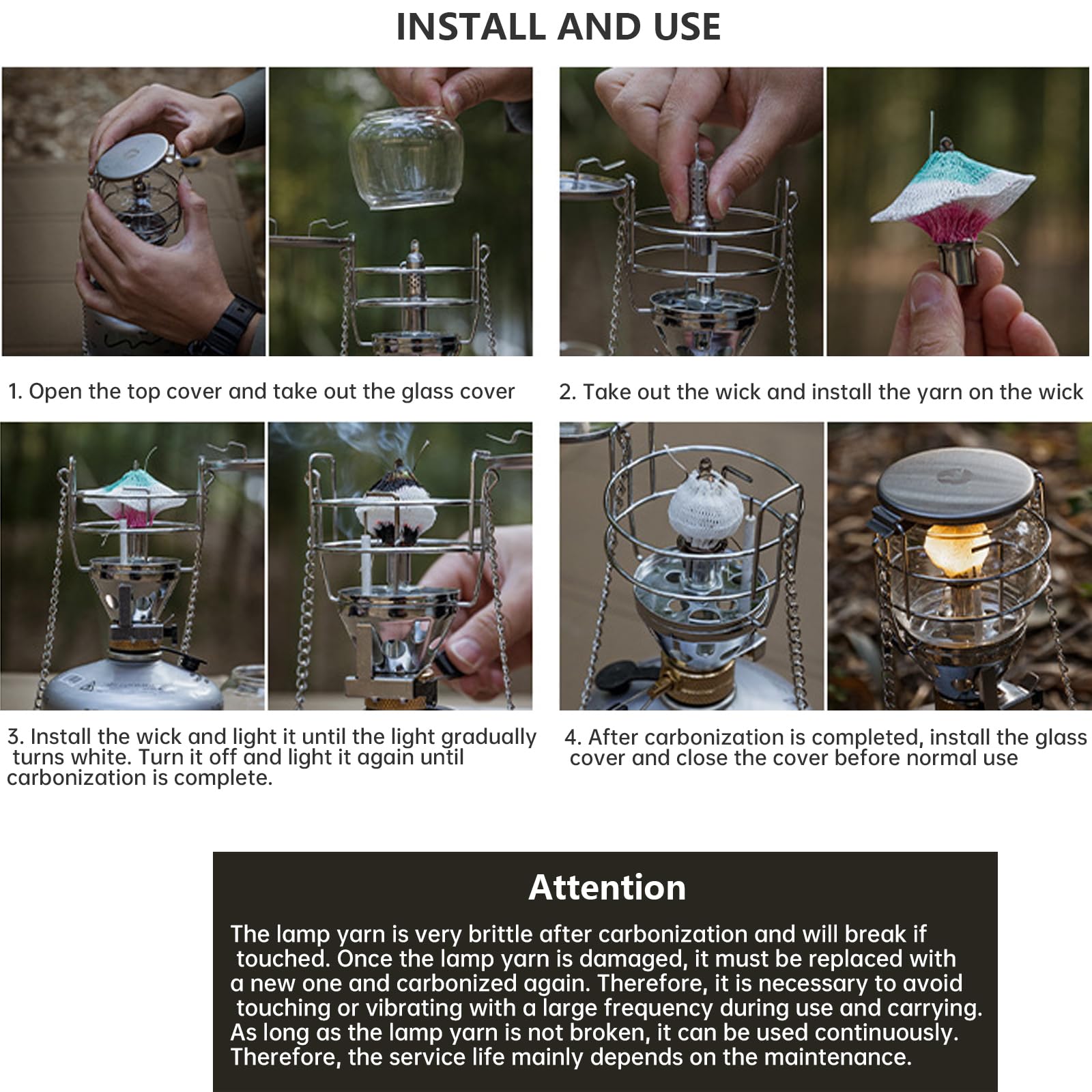 Campingmoon - Farol de gas portátil para camping, lámpara colgante de tienda de campaña