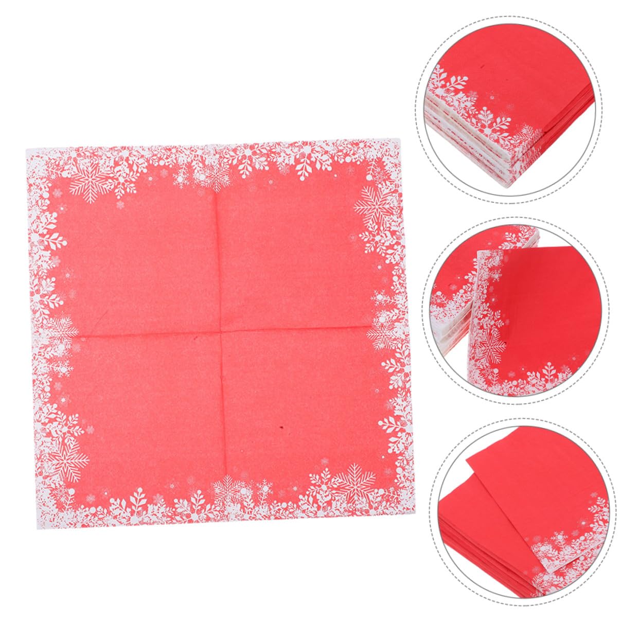 Healvian 120piezas Servilletas Desechables Rojas Copos Papel para Fiestas Navideñas Decoración de Mesa Elegante para Cenas y Celebraciones