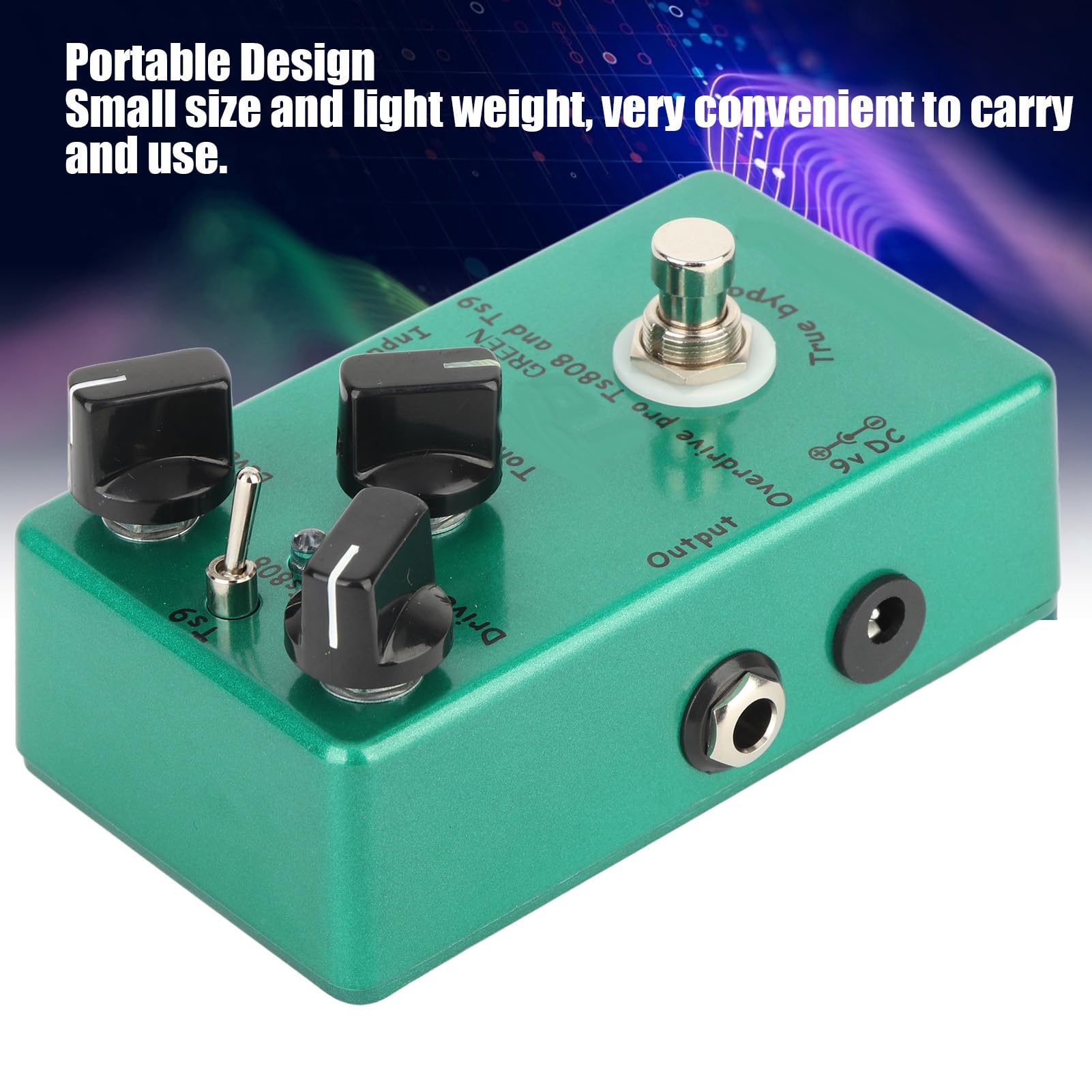 Guitarra Sostenible Fellow Tube Pedal Tube Screamer Overdrive para Mejorar el Rendimiento, Compacto y Duradero (verde) (Efecto de sobrecarga manual de Tube Screamer)