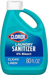Clorox Laundry Sanitizer, 0% Bleach, Color Safe, Clean Linen, 80 Fluid Ounces (Pack May Vary)