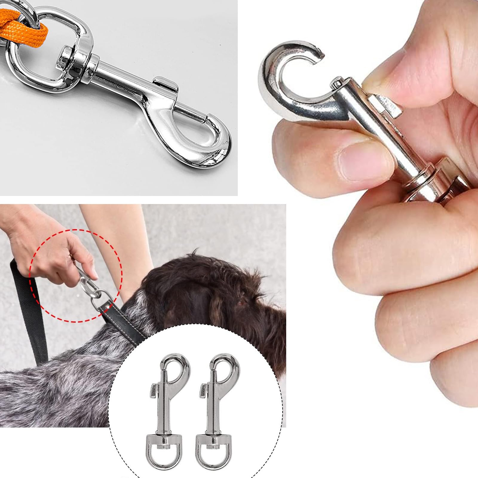 10 Pieces Swivel Eye Bolt Snap Hook Dog Lead Clips 2 Inch Swivel Eye Bolt Snap Hook Spring Loaded Clips Dog Lead Clasp Trigger Clips Clasp for Pet Buckle Carabiner Keyring Home Outdoor - Image 3