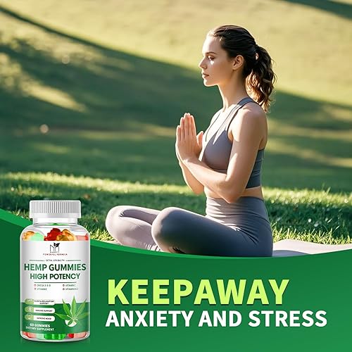 Miniatura 4 de Paquete de 2 gomitas de cáñamo para dormir, relajación, extra fuerte con magnesio y vitaminas, suplemento de extracto de aceite de cáñamo natural de