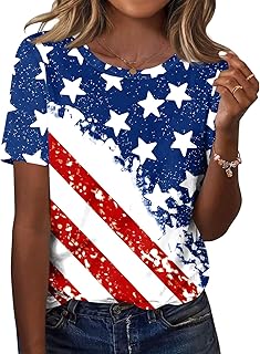 TCOT Women's Tops Summer Short Sleeve Crew Neck Shirts Dressy Casual Blouses for Women