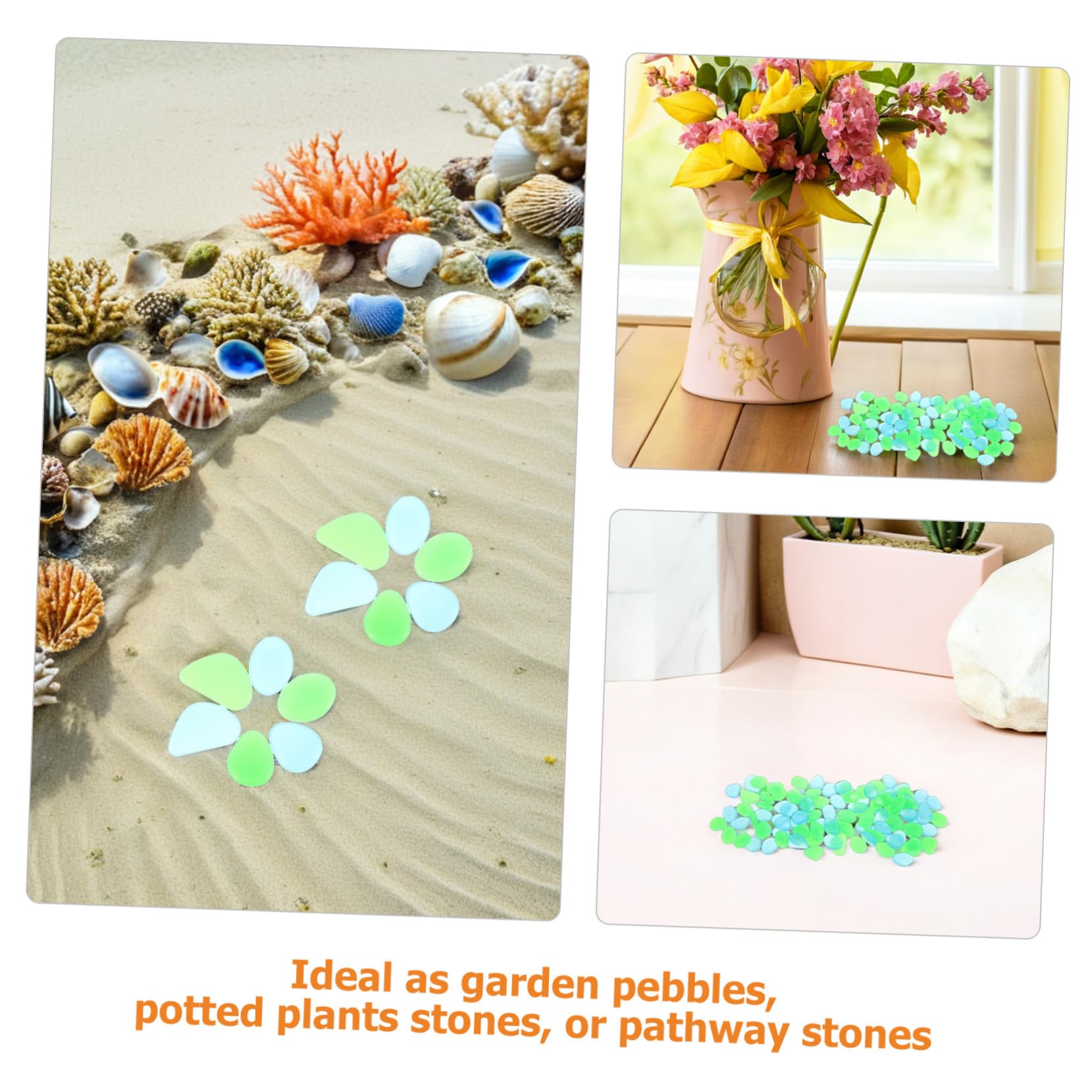 ibasenice 500 Piezas Piedras Luminosas de Resina Decorativas para y Jardines Guijarros Brillantes con Carga Rápida para Decoración Exterior y Peceras Piedras Decorativas Duraderas para