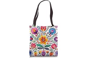 Mexican Folk Art Floral Embroidery Pattern Heritage Otomi Tote Bag